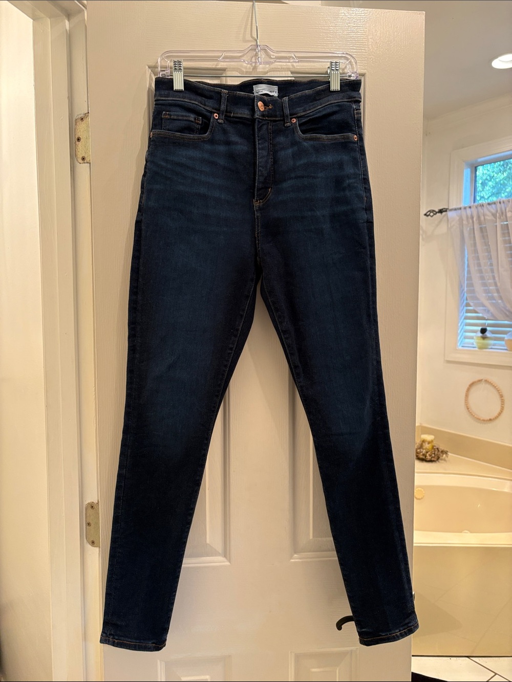 LOFT Dark Indigo High-Rise Skinny Jeans